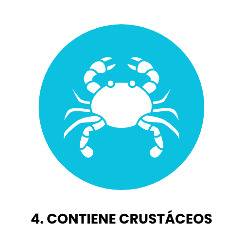 Icono de crustaceos Contiene crustaceos