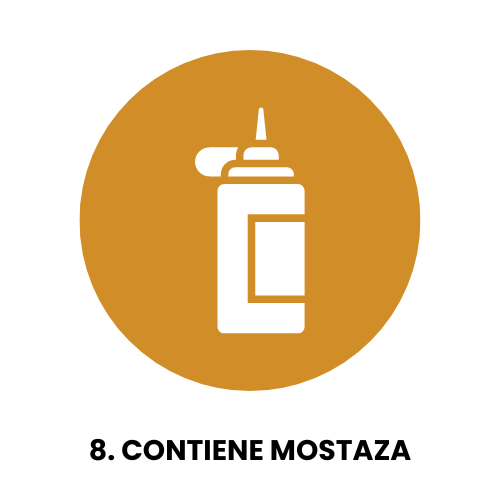 Icono de mostaza Contiene mostaza